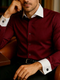 Men's Shirt Button Shirt Casual Shirt Black Red Blue Long Sleeve Striped Lapel Daily Vacation Wear Fashion Casual Tops Shirt