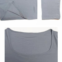 Long Sleeve T-shirt Slim Tops Sexy Woman Clothing Square-Cut Collar Close-fitting Tee Shirt Street Wear Fall 2025 New 2523