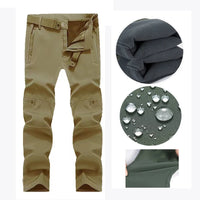 Men's Autumn Winter SoftShell Fleece Waterproof Jackets Male Hood Coats Fishing Hiking Camping Climbing Skiing Pants Trousers
