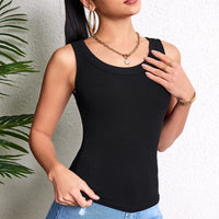1/3 Pcs Ladies Solid \ Suspender Vest Sexy Round Neck Sleeveless T-shirt Comfortable And Fashionable Women And Teenagers Vest