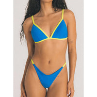 Miyouj Triangle Swimsuits Bandage Bikinis Bordered Swimwear Solid Bathsuit Sexy Two Piece Suit Low Waist Swimsuit Women Bikini