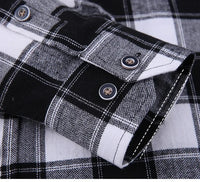 S-11XL Plaid Flannel Shirts For Men's Long Sleeve Cotton Fashion Design Young Casual Standard-Fit Thick Man Shirt Blouse Clothes