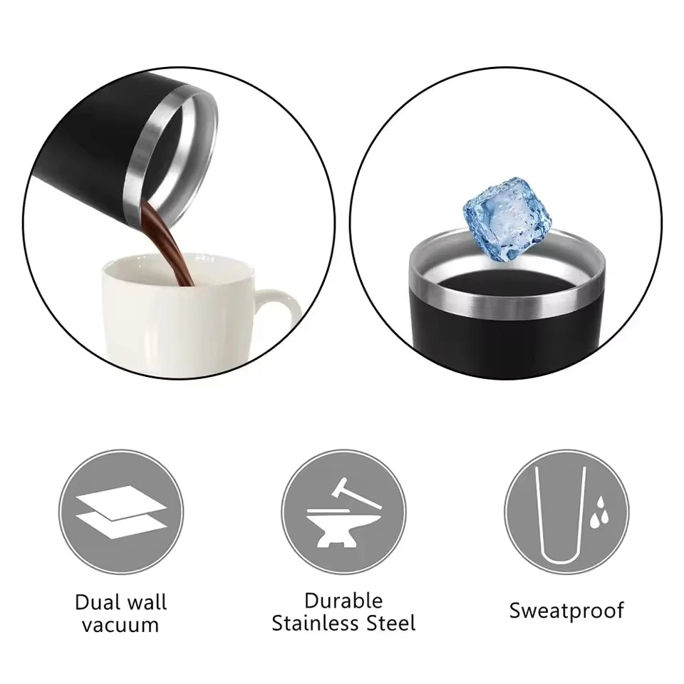 Stainless Steel Skinny Tumblers with Lids Double Wall Vacuum Insulated Travel Mug Reusable Water Coffee Cup for Cold Hot Drinks