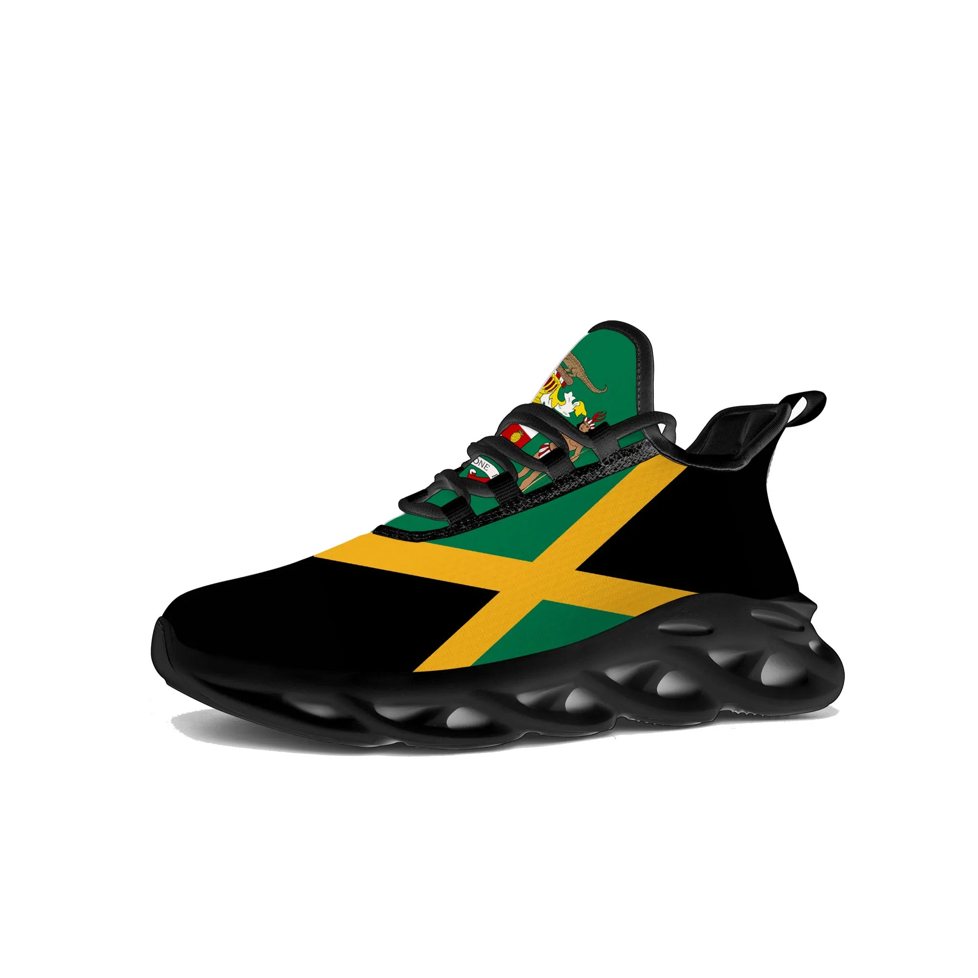 Jamaican Flag Flats Sneakers Mens Womens Sports Jamaica Shoes High Qua ...