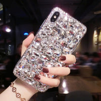 Funda de teléfono con diamantes de imitación de lujo para Samsung, S23, S22, S21, S20, S10, S9 Plus, Ultra Fe, Note 10, 20, Galaxy, purpurina, Rosa