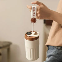 450ml Stainless Steel Coffee Cup Temperature Insulated Thermal Cup Water Bottle Warm Mug Display Intelligent Car Mounted Gifts