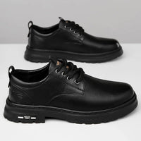 Men's Casual Leather Shoes Designer Trendy All-match Platform Shoes  Men's Business Breathable Leather Shoes Zapatos De Hombre