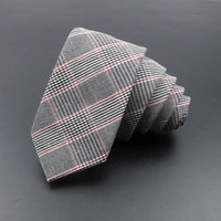 High Quality Plaid Striped Cotton Handmade Tie Men Necktie Narrow Collar Slim Casual Ties Business Party Suit Accessories Gift