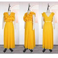 Elegant African Dresses for Women 2025 New Fashion Sleeveless Chiffon Maxi Robe Plus Size Christmas Evening Party Long Dress