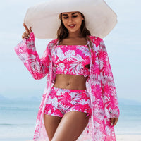 Fashionable Multicolored Print Sexy Three-Piece Bikini Set Women's Swimsuit by Mingshi New Arrival Swimwear for Ladies