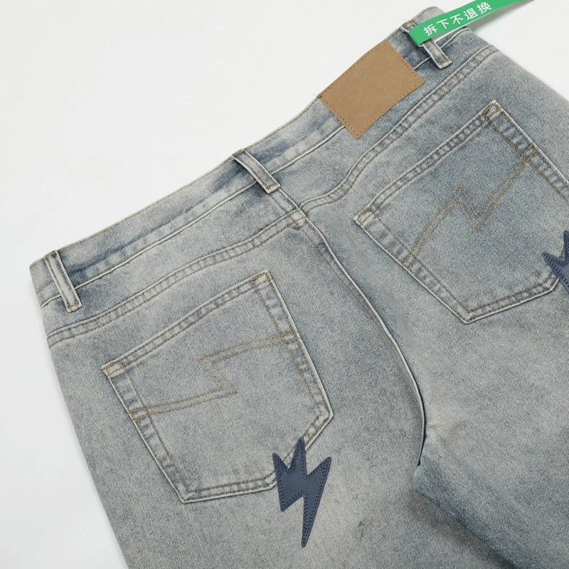 Spring Summer New Fashion Casual Hip Hop Softened Denim Straight Leg Pants High Street Men Women Loose Comfortable Jeans