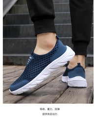 YRZL Lightweight Men Casual Shoes Breathable Slip on Male Casual Sneakers Anti-slip Men's Flats Outdoor Walking Shoes Size 39-46