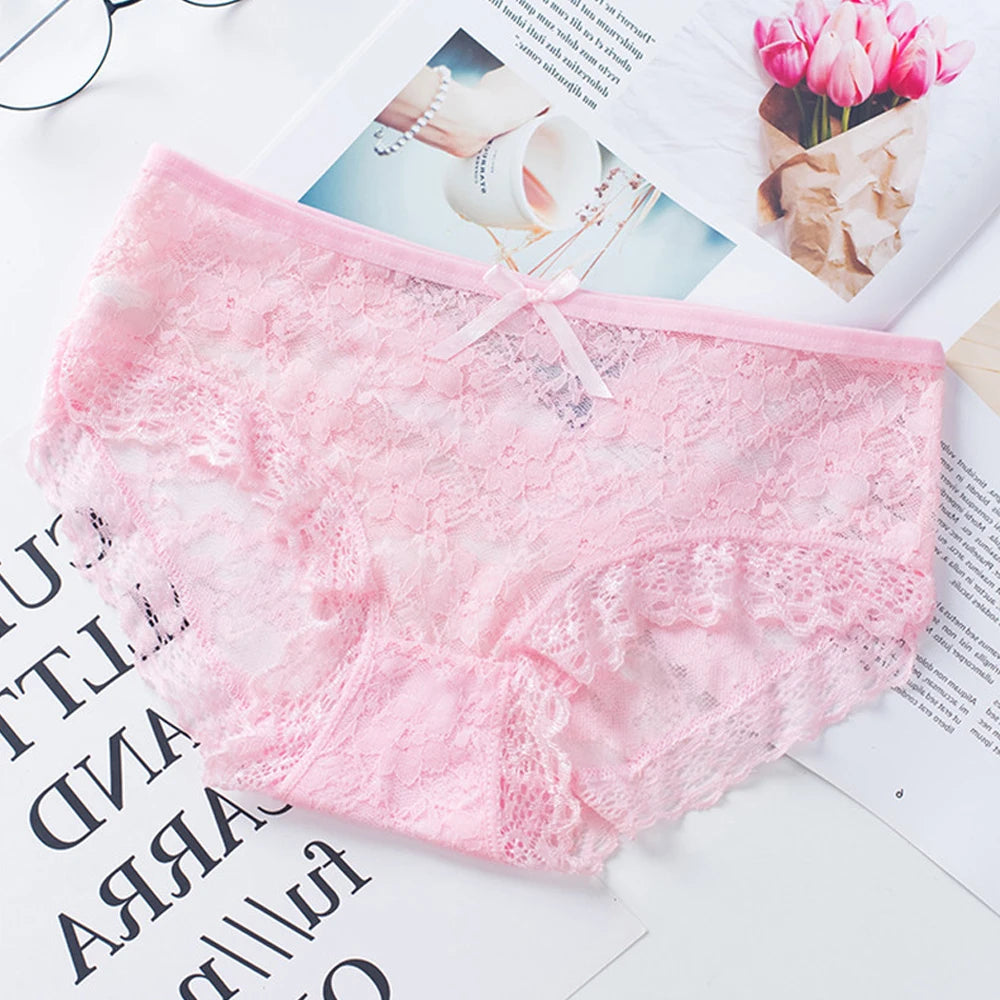 Girl's Sexy Floral Lace Panties Women Lingerie 11 Colors S M L Women's Panties Lace Comfortable Cotton Shorts Thongs Women