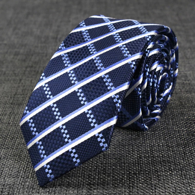 New Skinny 6CM Mens Necktie Slim Narrow Ties For Man Plaids Striped Paisley Jacquard Cravat Business Party Corbatas Neck Tie