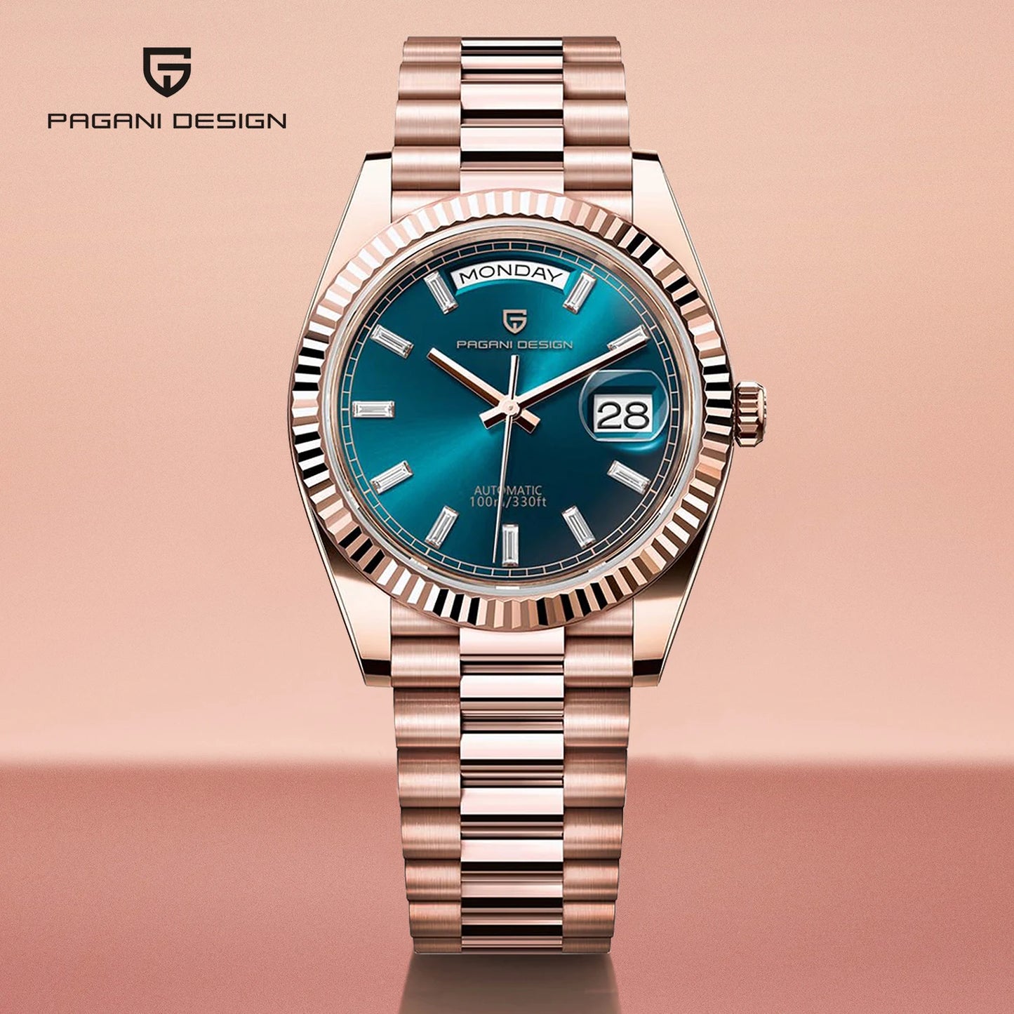 2025 New PAGANI DESIGN Luxury Men Mechanical Watches Rose Gold Automatic Watch For Men AR Sapphire Mirror Sports Clock Man Gifts