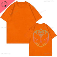 2025 Tomorrowlands Music EDC Electric Syllabic Wear Around The Disco Clothes Pure Cotton Man Women T-shirt Round Collar Tops