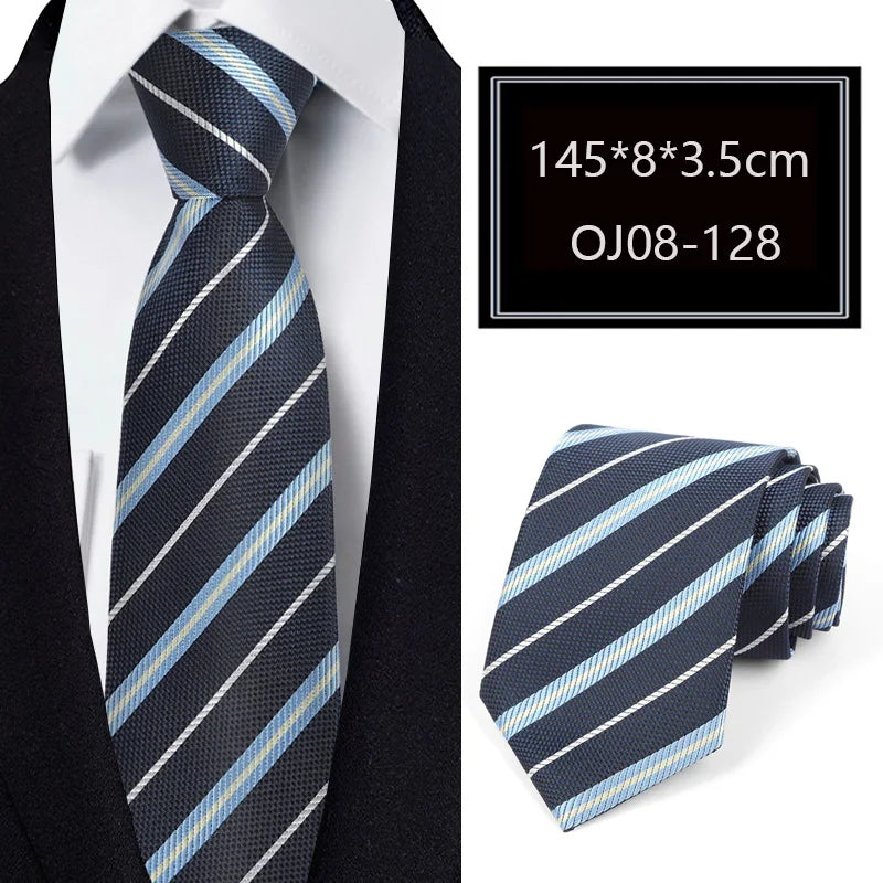 Luxury 56 Colors New Men's Tie Classic Floral Stripe Plaid 8cm Jacquard Neck Tie Necktie For Men Business Wedding Party