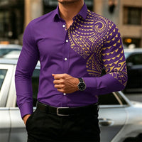 2026 New Men's Long-Sleeve Shirt, Fashionable Pattern Print, Slim Fit, European Size Business Casual Men's Top, Sizes XS-6XL