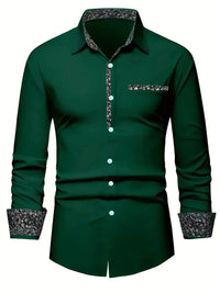 2025 Men's Button Casual Shirt Spring/Summer Printed Long Sleeve Daily Fashionable and Comfortable Top