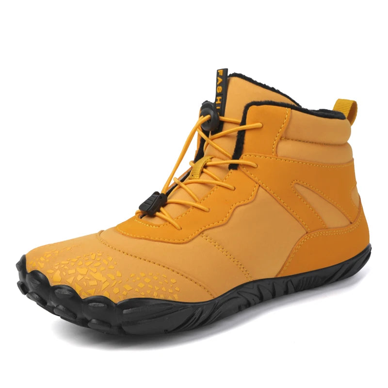 Winter Warm Running Barefoot Shoes Women Men Rubber High Ankle Boots Waterproof Non-Slip Breathable for Trekking Climbing