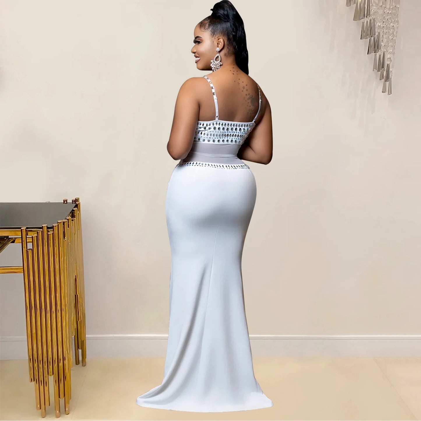 Fashion Women's Hot Diamond Mesh Dresses Summer New Sexy Transparent Lace Party Elegant Female Maxi Dress 2025