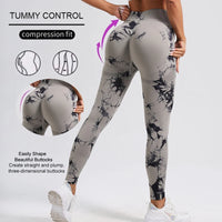 WAREBALL New Fashion Tie Dye Yoga Pants Gym Leggings Women Seamless High Waist Push Up Sport Tights Fitness Workout Leggins