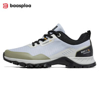 Baasploa Men Hiking Shoes New Outdoor Camping Resistant Non Slip Sneakers Male Casual Lace-Up Lightweight Waterproof Shoes