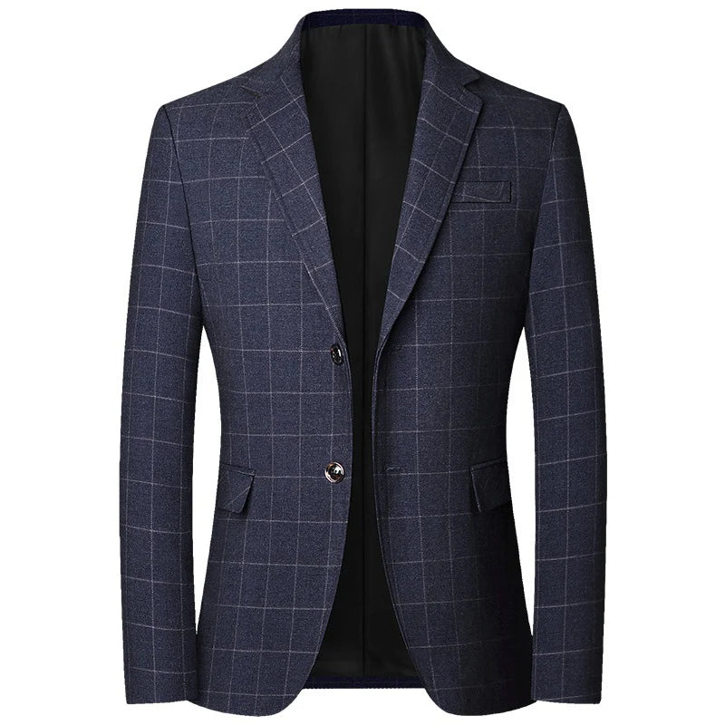 TFETTERS Brand 2025 Spring Mens Wedding Suits Blazer Check Autumn Single Breasted Suits Blazers Men Fashion Blazer for Mens