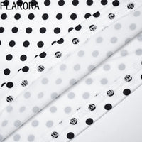 FLARORA Fashion Polka Dot 2 Piece Sets Woman Strapless Crop Tube Tops And Skinny Shorts Outfits Sexy Hottie Street Tracksuits