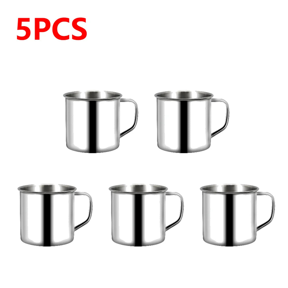 1/5/10PCS 200ML Stainless Steel Mug Coffee Cup Insulated Cup Keep Drinks Hot Camping Travel Mug Milk Tea Cup Tumbler Water Mug