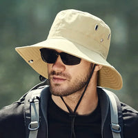 Men's Wide Brim Sun Hat Fisherman Hat Fishing Summer Outdoor Waterproof UV Protection Bucket Cap Riding Hiking Suncreen Sunhat