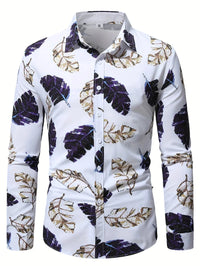 2025 Men's Button Casual Shirt Spring/Summer Printed Long Sleeve Daily Fashionable and Comfortable Top