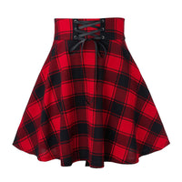 Sexy Black Checkered Women&#39;s Gothic Skirt Women Pleated Plaid Skirts