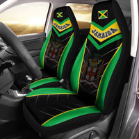 Jamaica Car Seat Covers Jamaican Lion With Coat Of Arms Amazing Pack of 2 Universal Front Seat Protective Cover