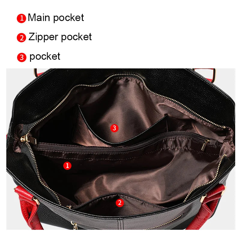 Ladies large tote bag fashion handbag leisure soft shoulder bag women's bag