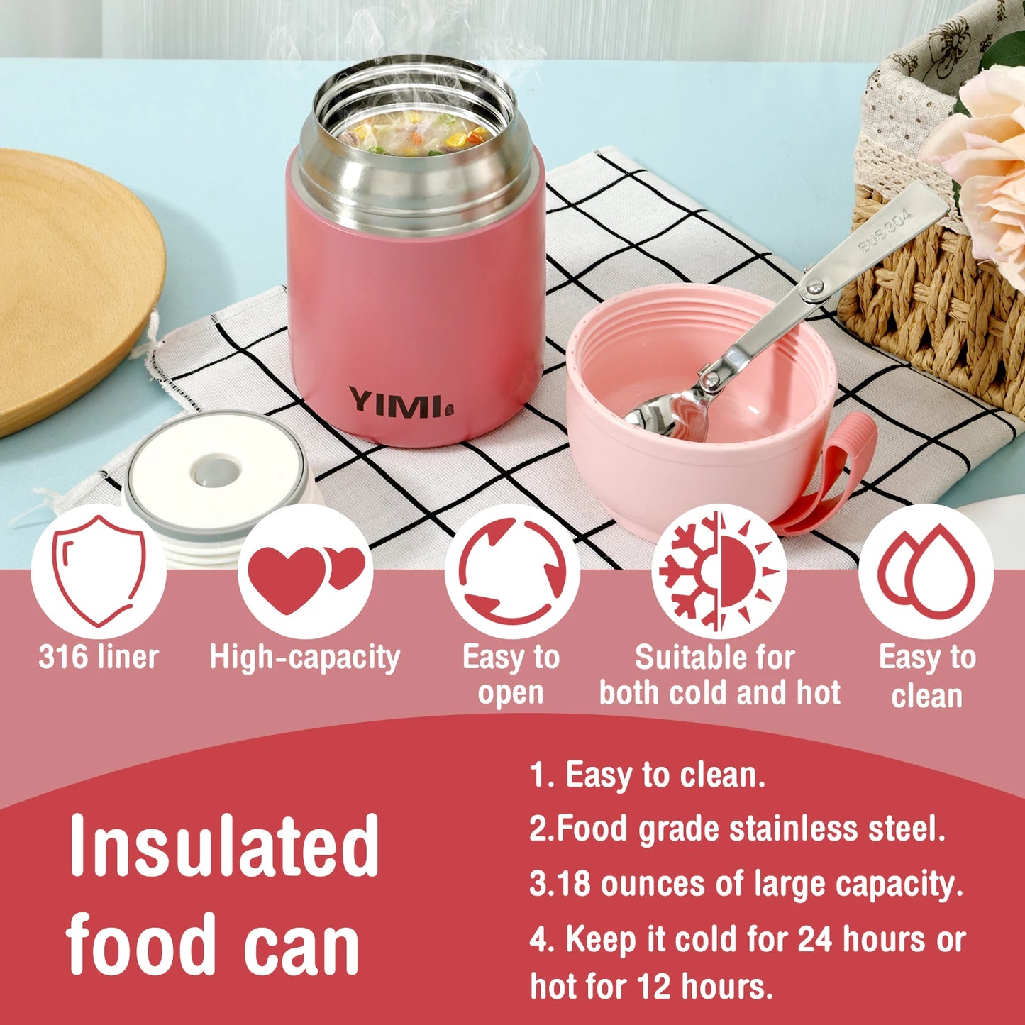 Stainless Steel Insulated Thermo Soup Cup 530ml 480ml Portable Lunch Box with Spoon Food Container Vaccum Cup Insulate Bento Box