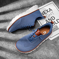 Summer large-sized wide-toe casual shoes with soft sole and anti-slip function for men, breathable Fly-Weave men's shoes