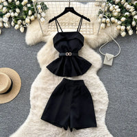 Mini Skirt Set Women Two Piece Sets Polo Collar Shorts Shirt Tops Dress Sets Casual Y2k Streetwear Pleated Shorts 2026 Elegant