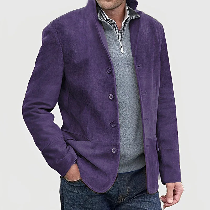Coats Men Jackets Turn Down Collar Full Sleeve Single Breasted Jacket Regular Casual Solid Coat Open Stitch Autumn Winter