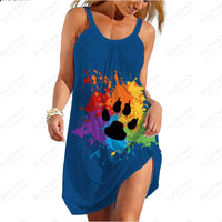 2023 Sexy New Hawaiian Fashion Short Skirt Women's Loose Round Neck Sexy Shirt