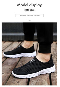 YRZL Lightweight Men Casual Shoes Breathable Slip on Male Casual Sneakers Anti-slip Men's Flats Outdoor Walking Shoes Size 39-46