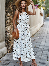 Summer Women Polka-Dot Long Dress Beach Dresses Strapless Casual White Midi Sundress 2022 Red Summer Vacation Clothes For Women