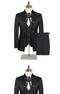 2025 New Wedding Host Performance Men's Suit Dress Three-piece Botanical Floral Pattern  Blazer  for Men with Pants and Vest