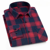 New in shirt fashion korean popular 40%cotton long-sleeve shirts for men slim fit plain shirt streetwear Casual plaid clothes