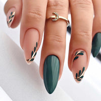 24pcs Long Stiletto False Nails wave Peals decorated Wearable French Fake Nails Press On Nails Leopard print Almond Manicure Tip