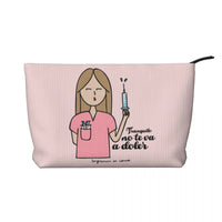 Custom Cartoon Doctor Nurse Enfermera En Apuros Toiletry Bag Women Cosmetic Makeup Organizer Lady Beauty Storage Dopp Kit Box
