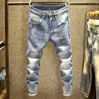 Spring and Autumn Fashion Trend Straight Leg Stretch Denim Trousers Men's Casual Slim Fit Comfortable Sports High Quality Jeans