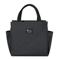 1PC Insulated Lunch Bag With 2 Side Pockets Large Capacity Thermal Lunch Box Bag To School Picnic Work Insulated Freezer Bag