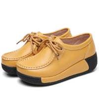 Women Loafers Autumn New Lace Up Platform Casual Shoes Fashion Ladies Non-slip Walking Shoes Female Rocking Shoes Size 41