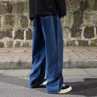 Men's Jeans American Loose Wide-leg Loose Straight Casual Trousers Street Hip-hop Baggy Jeans Black Grey Blue Streetwear Men